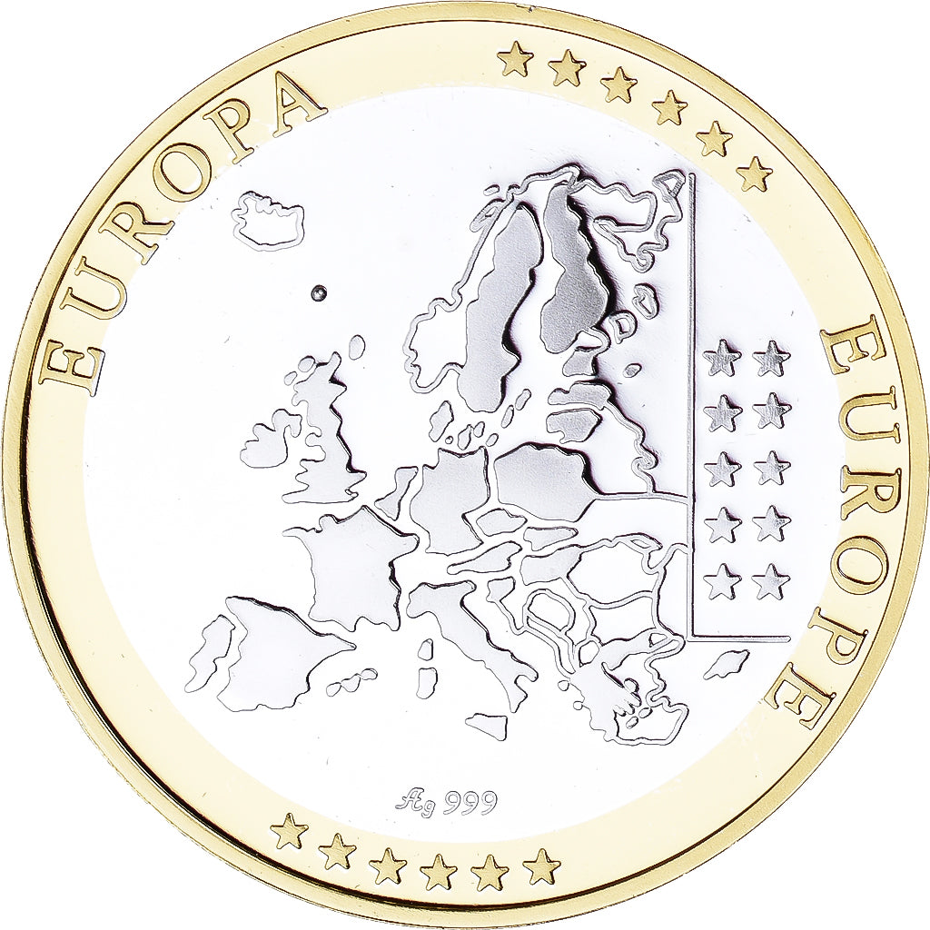 France, Medal, L'Europe, 2002, République Française, MS(65-70), Silver
