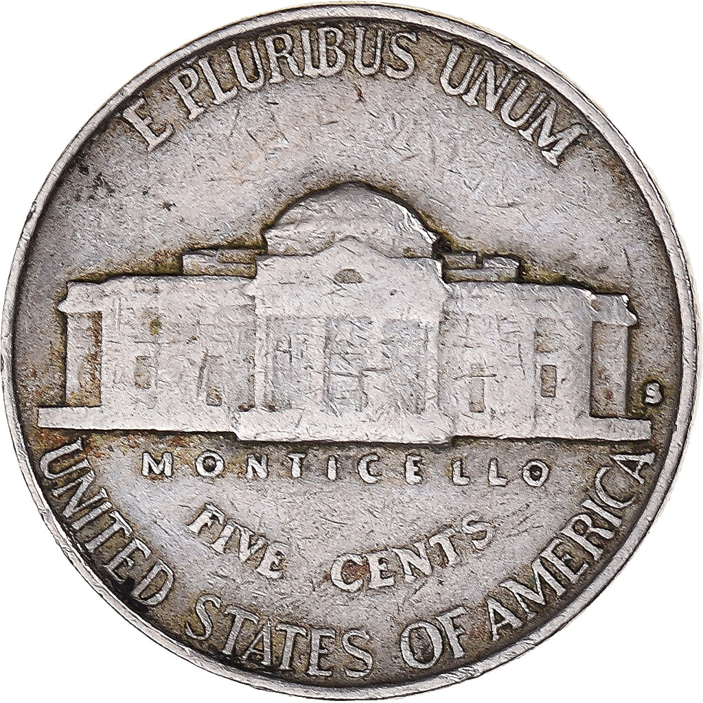 Moneda, Estados Unidos, Jefferson Nickel, 5 Cents, 1941, U.S. Mint, San
