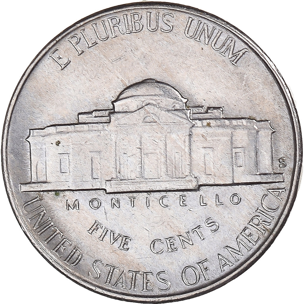 Moneda, Estados Unidos, Jefferson Nickel, 5 Cents, 1947, U.S. Mint, San