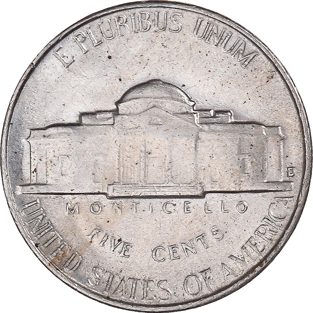 Moneda, Estados Unidos, Jefferson Nickel, 5 Cents, 1949, U.S. Mint, Denver, BC+
