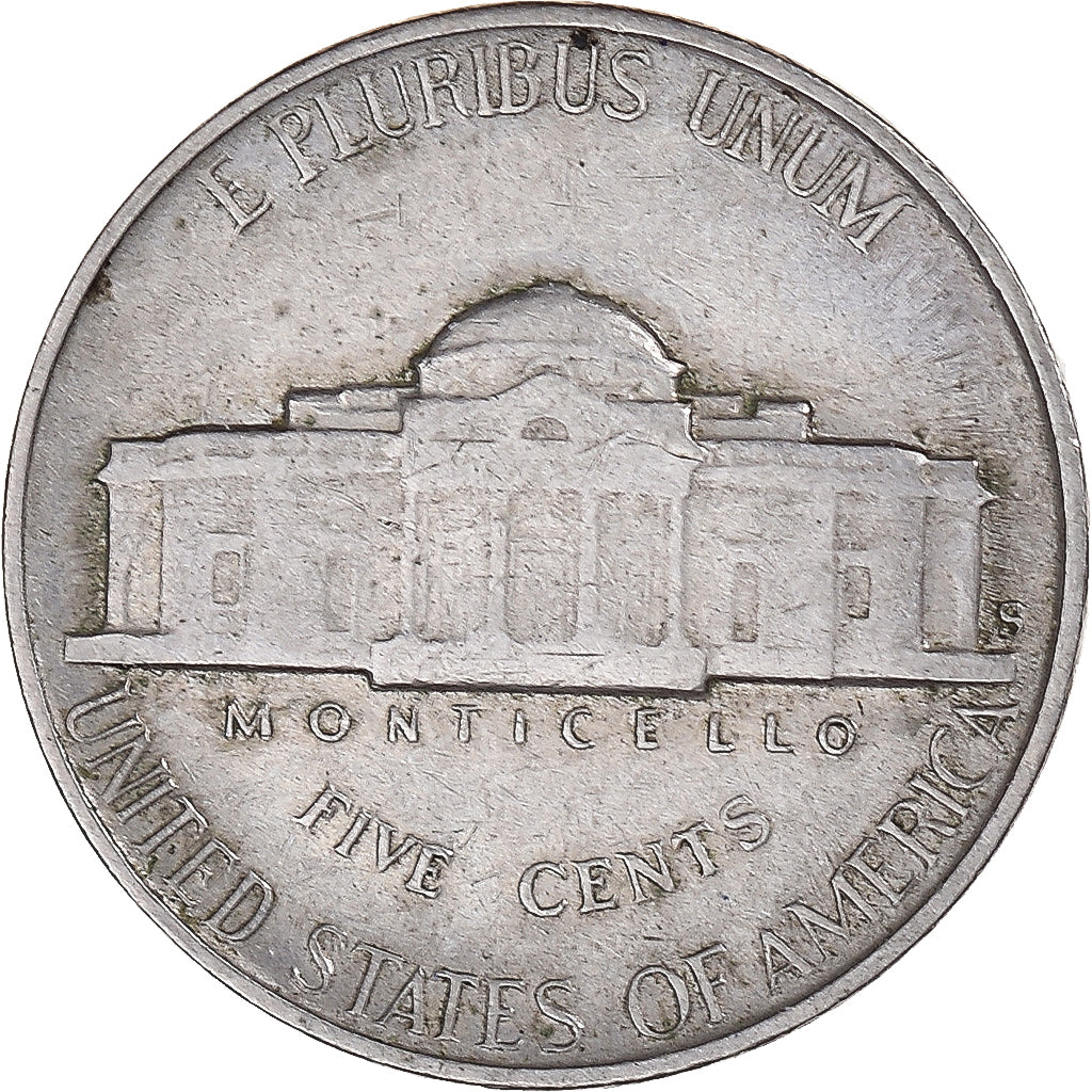 Moneda, Estados Unidos, Jefferson Nickel, 5 Cents, 1951, U.S. Mint, San