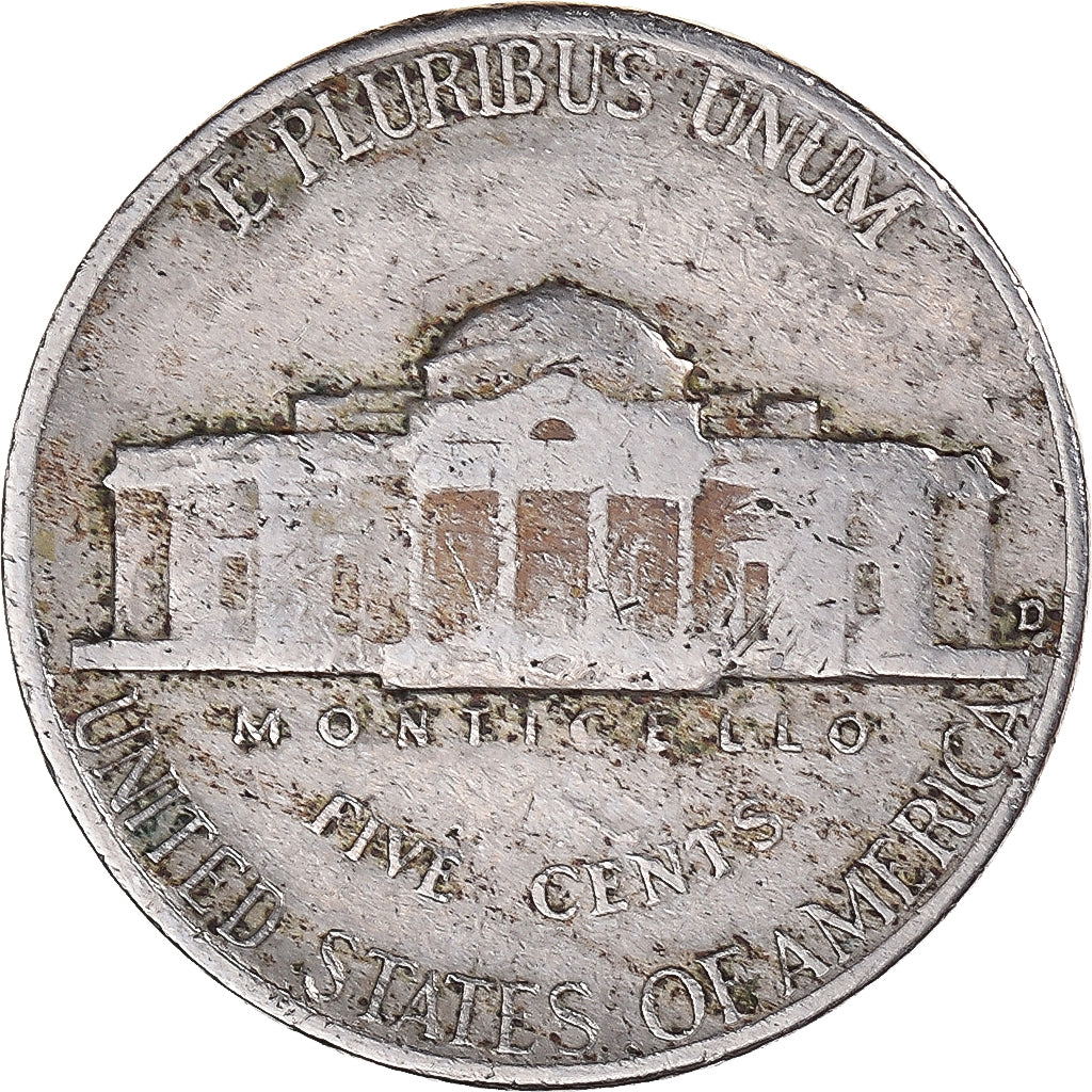 Moneda, Estados Unidos, Jefferson Nickel, 5 Cents, 1954, U.S. Mint, Denver, BC+