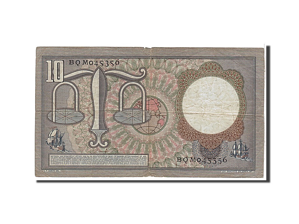 Netherlands, 10 Gulden, 1953, KM #85, VF(30-35), BQM045356