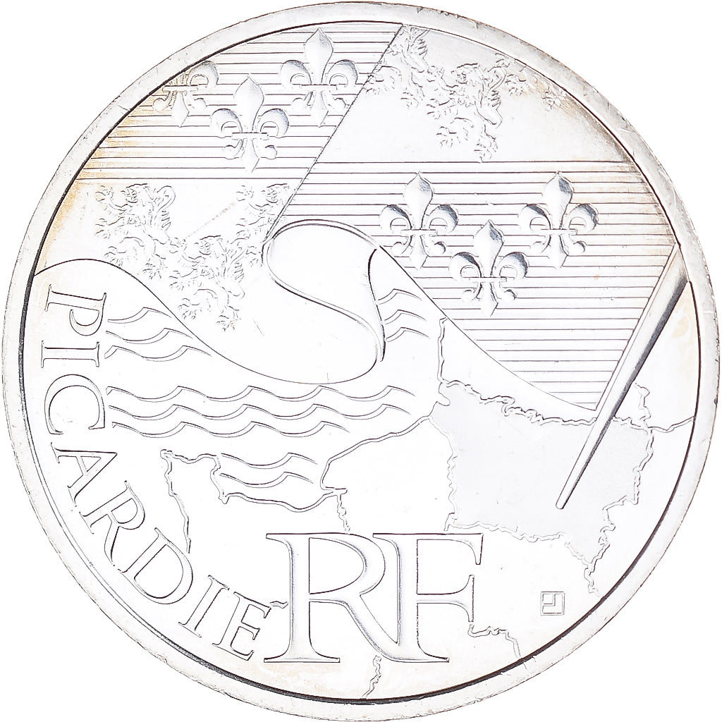 Francia, 10 Euro, Picardie, 2010, Paris, FDC, Plata, KM:1666