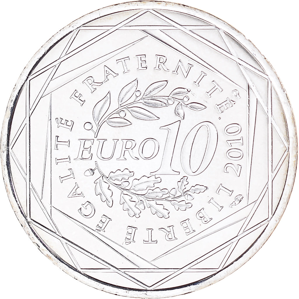 France, 10 Euro, 2010, Paris, Nord-Pas De Calais, MS(65-70), Silver