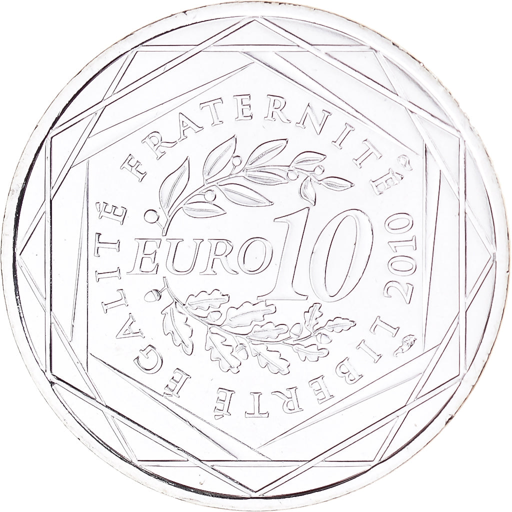 France, 10 Euro, 2010, Paris, Pays De La Loire, MS(65-70), Silver, KM:1665