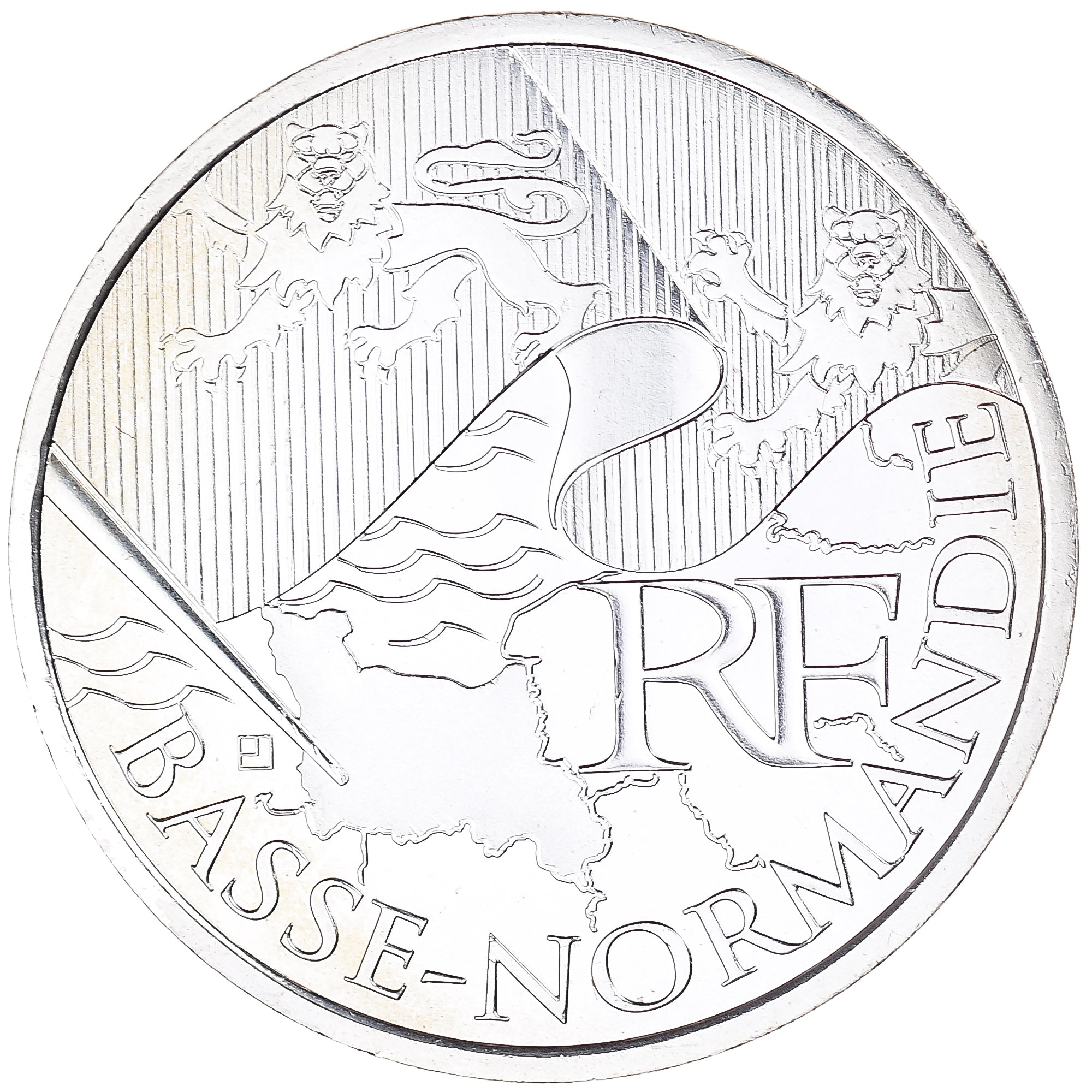 França, 10 Euro, Basse-Normandie, 2010, Paris, MS(65-70), Prata, Gadoury:EU399