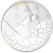 France, 10 Euro, Poitou-Charentes, 2010, Paris, MS(65-70), Silver, KM:1667