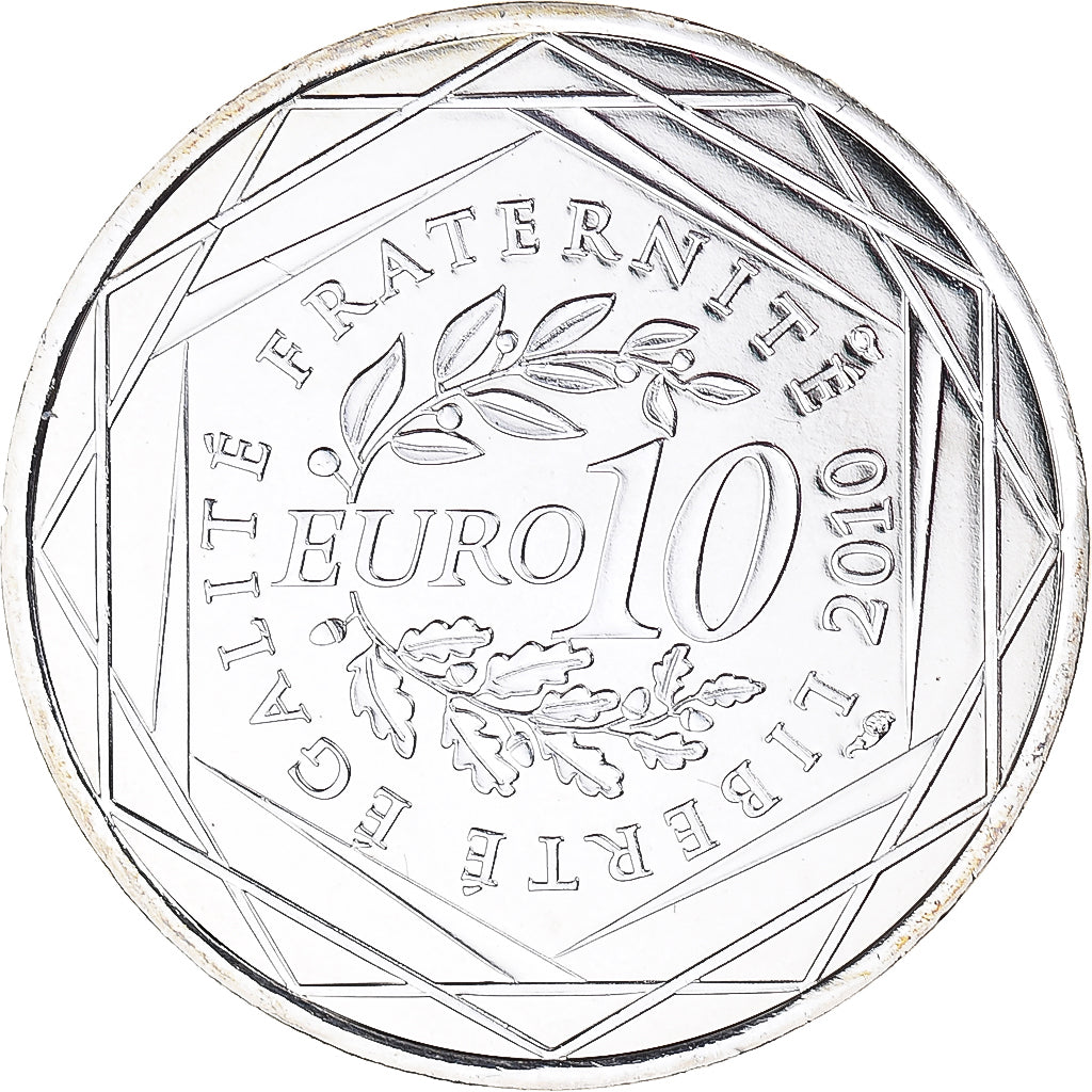 France, 10 Euro, Aquitaine, 2010, Paris, MS(65-70), Silver, KM:1645