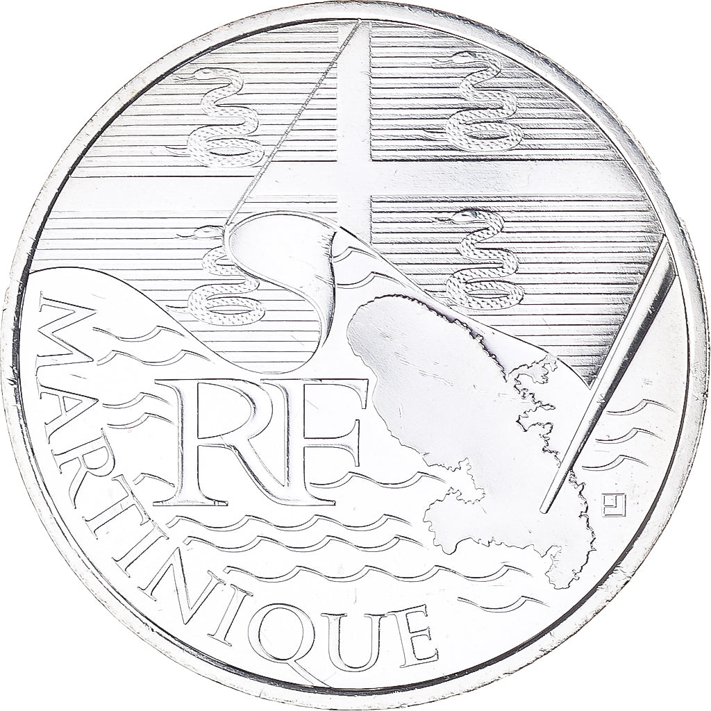 France, 10 Euro, 2010, Paris, Martinique, FDC, Argent, KM:1662