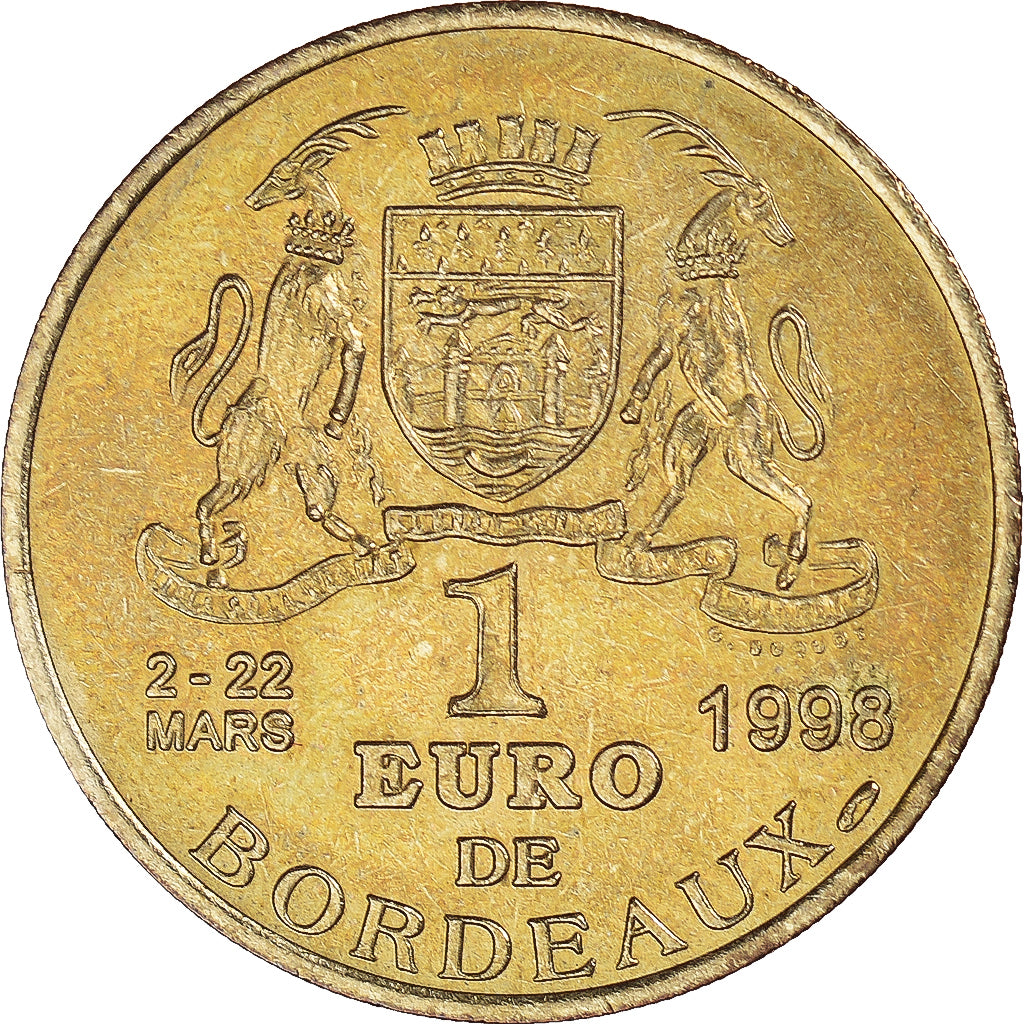 France, Token, Euro des Villes, 1998, Bordeaux - Monument des Girondins