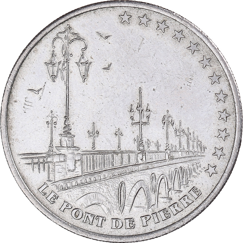 France, Jeton, 2 EURO DES VILLES, 1998, Bordeaux - Le pont de pierre, TTB+