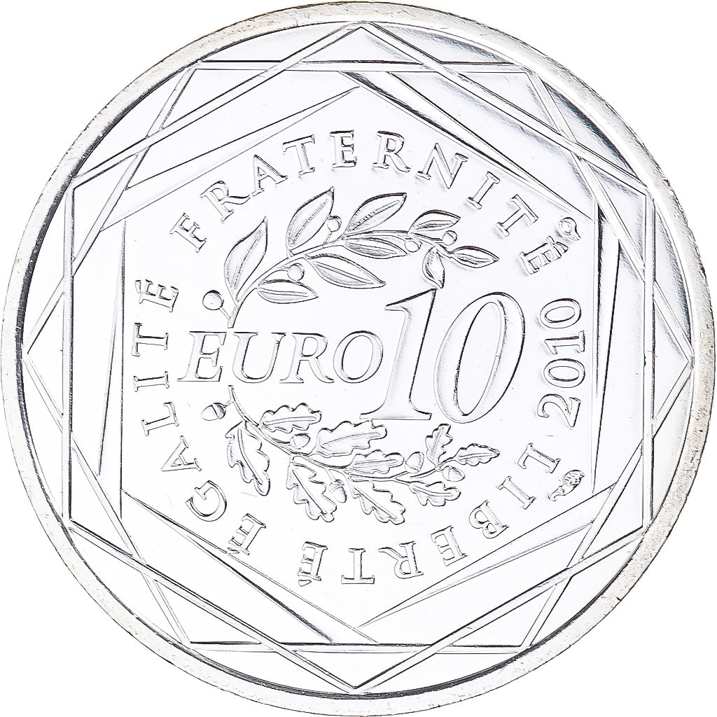 Frankrijk, 10 Euro, 2010, Paris, Guadeloupe, FDC, Zilver, KM:1655