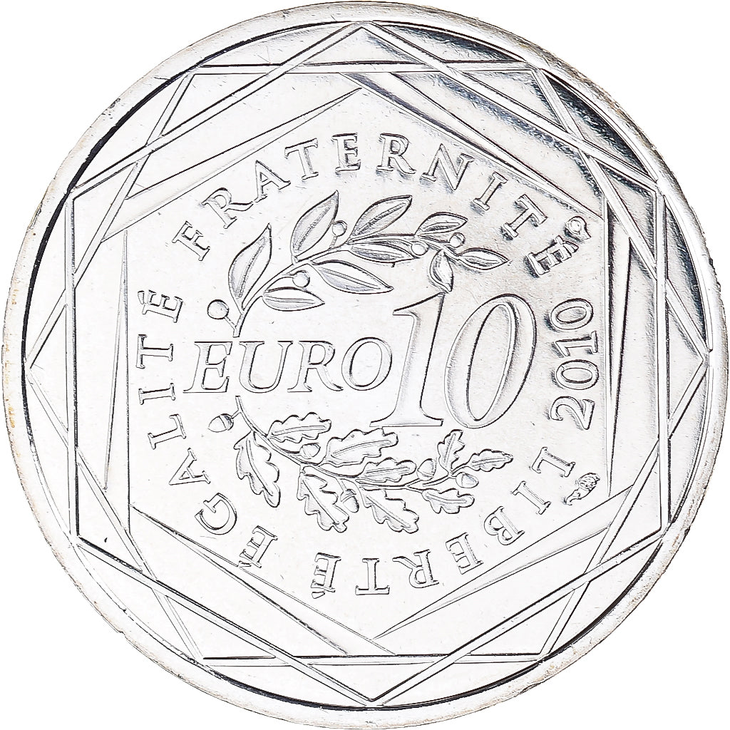 France, 10 Euro, 2010, Paris, MS(65-70), Silver, KM:1652