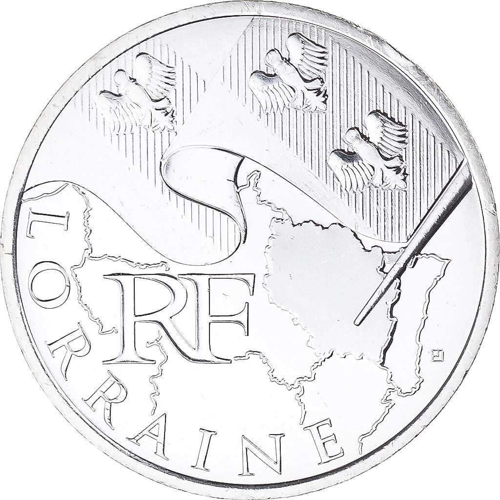 France, 10 Euro, Euros des régions, 2010, Paris, Lorraine, MS(65-70), Silver