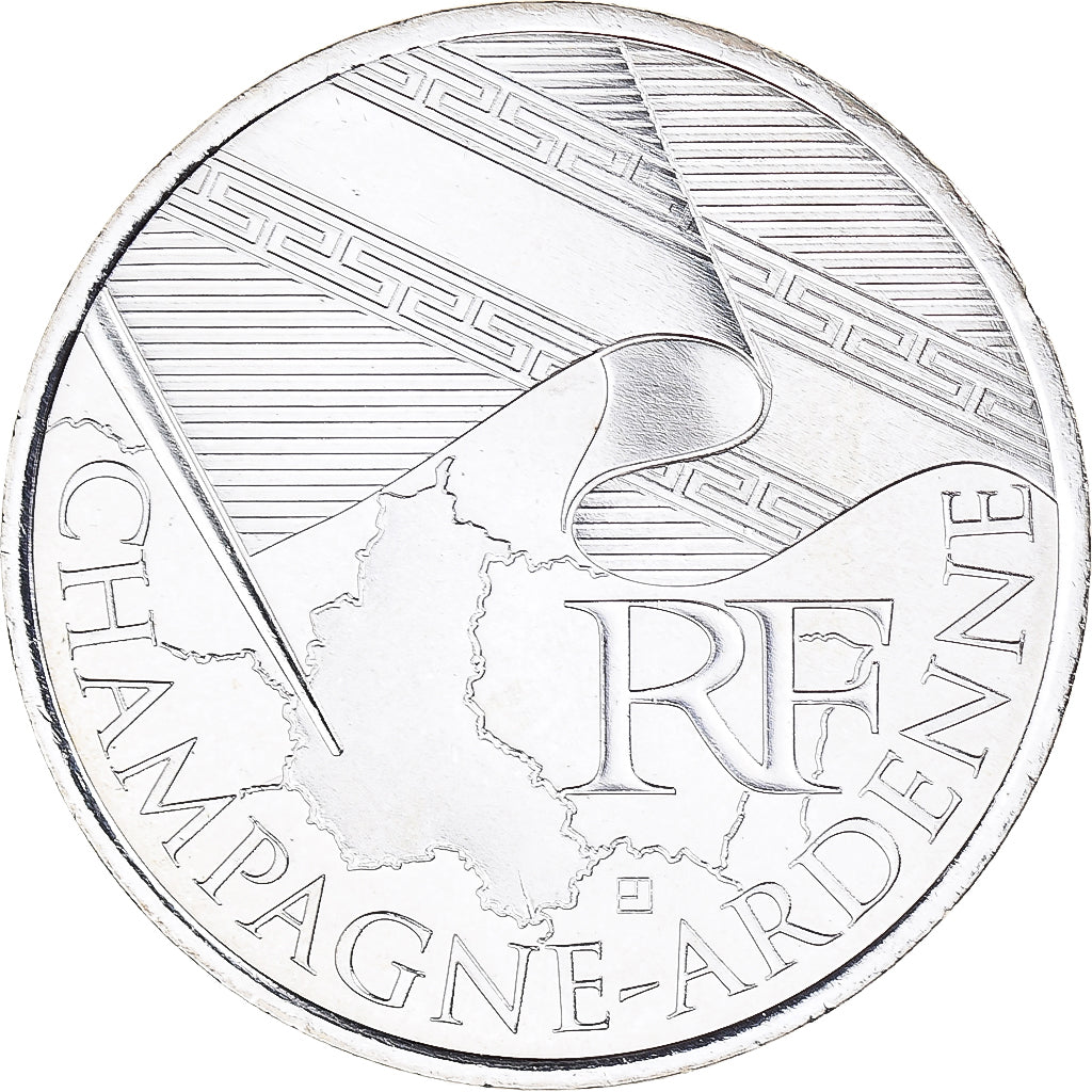 France, 10 Euro, Champagne-Ardenne, 2010, Paris, MS(65-70), Silver
