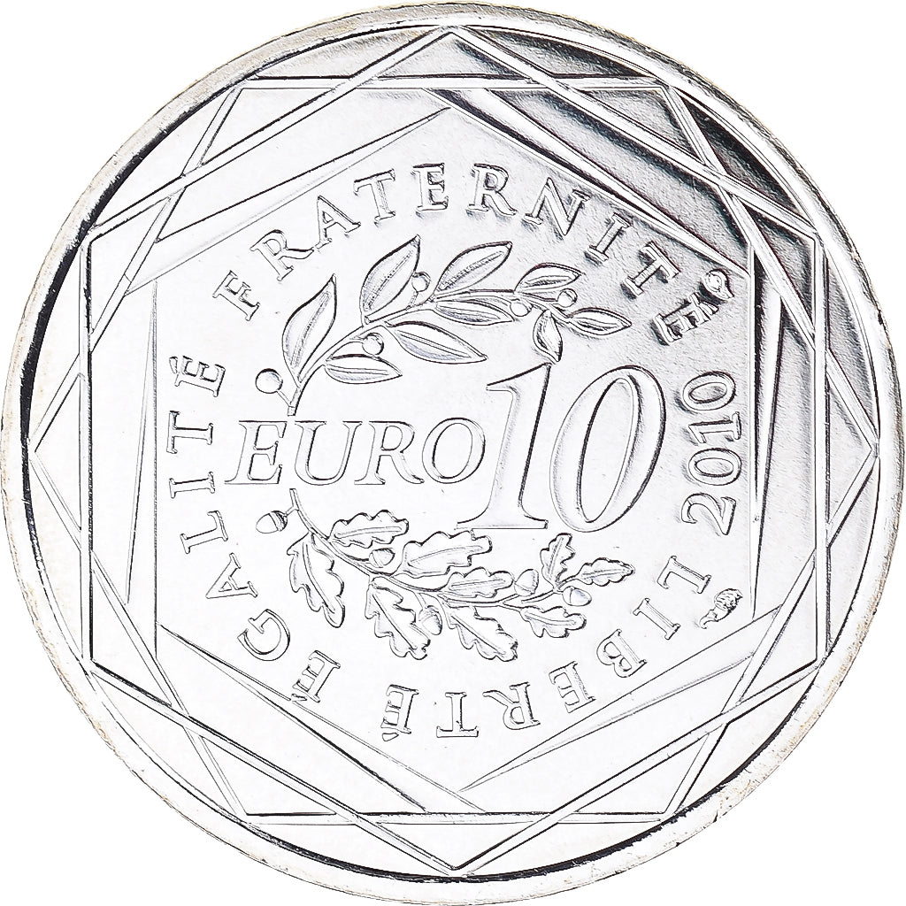 France, 10 Euro, Champagne-Ardenne, 2010, Paris, MS(65-70), Silver