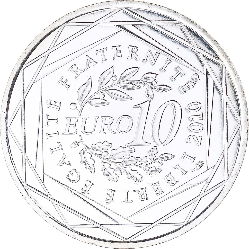 France, 10 Euro, Franche-Comté, 2010, Paris, MS(65-70), Silver, KM:1653