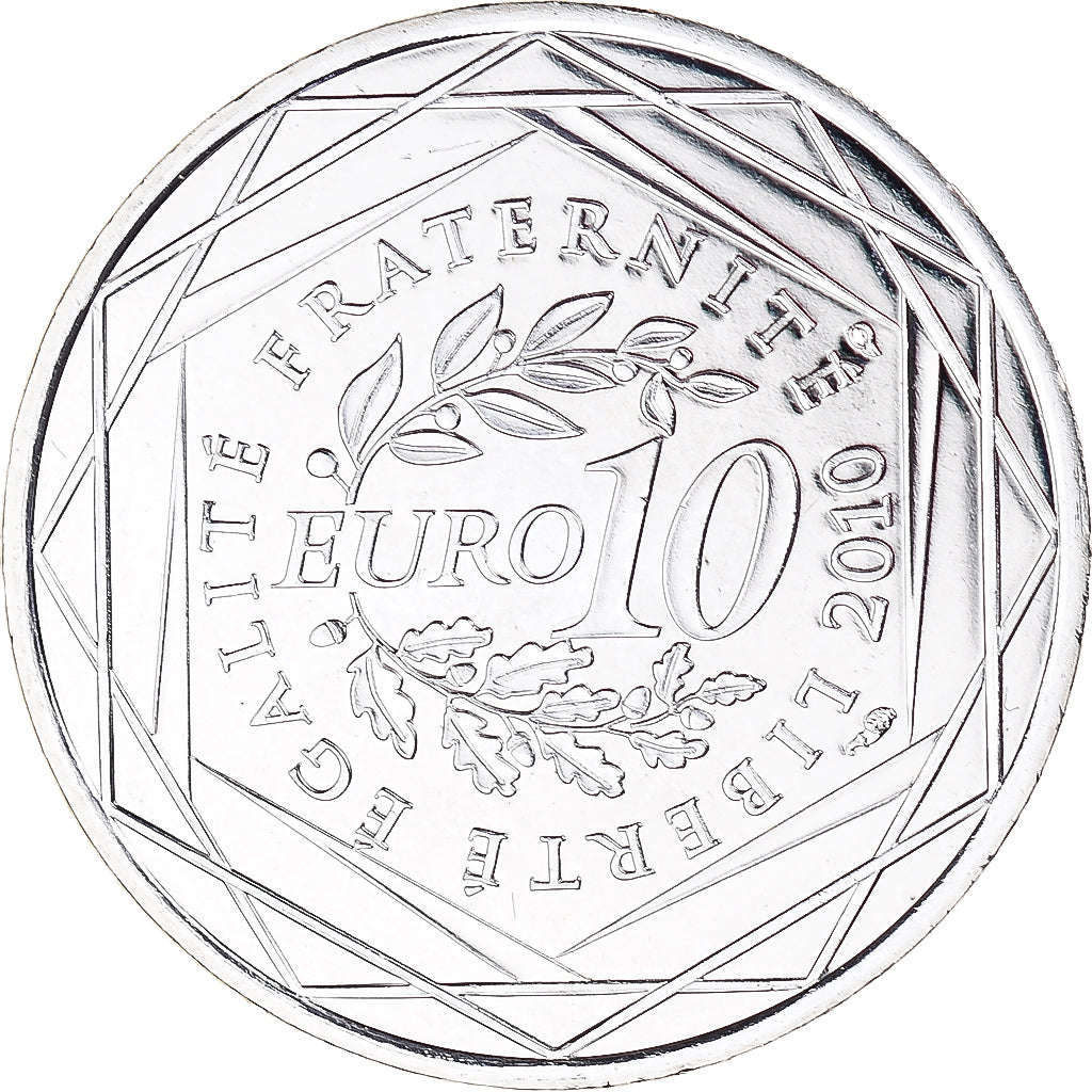 Francja, 10 Euro, Euros des régions, 2010, Paris, Auvergne, MS(65-70), Srebro