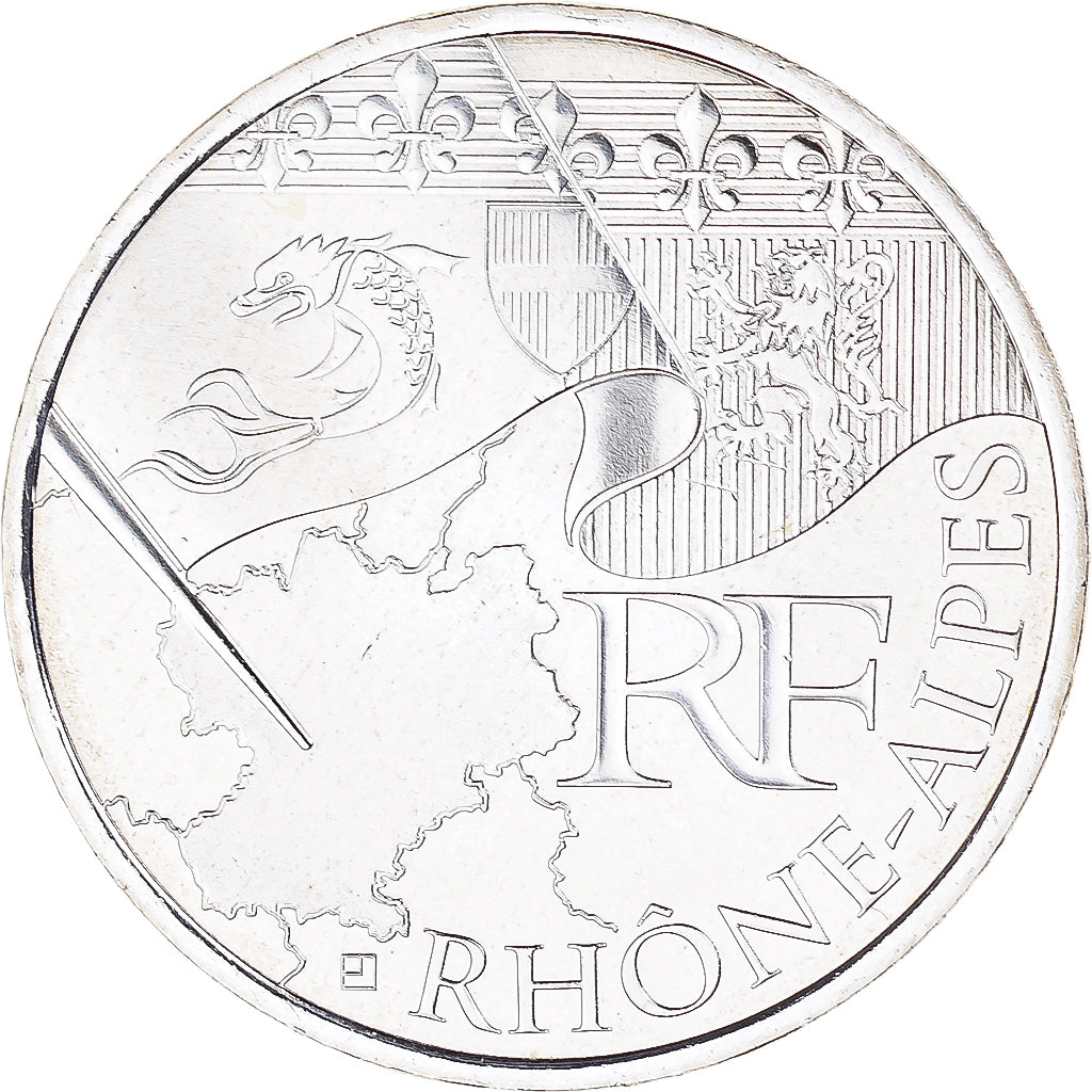 França, 10 Euro, Rhone-Alpes, Euros des régions, 2010, Paris, Rhône-Alpes