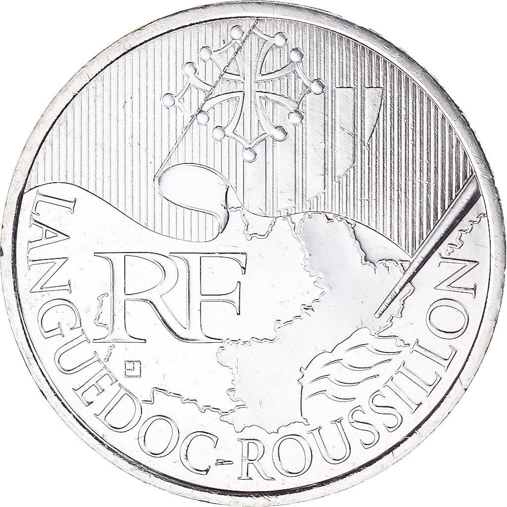 France, 10 Euro, Languedoc-Roussillon, 2010, Paris, MS(65-70), Silver