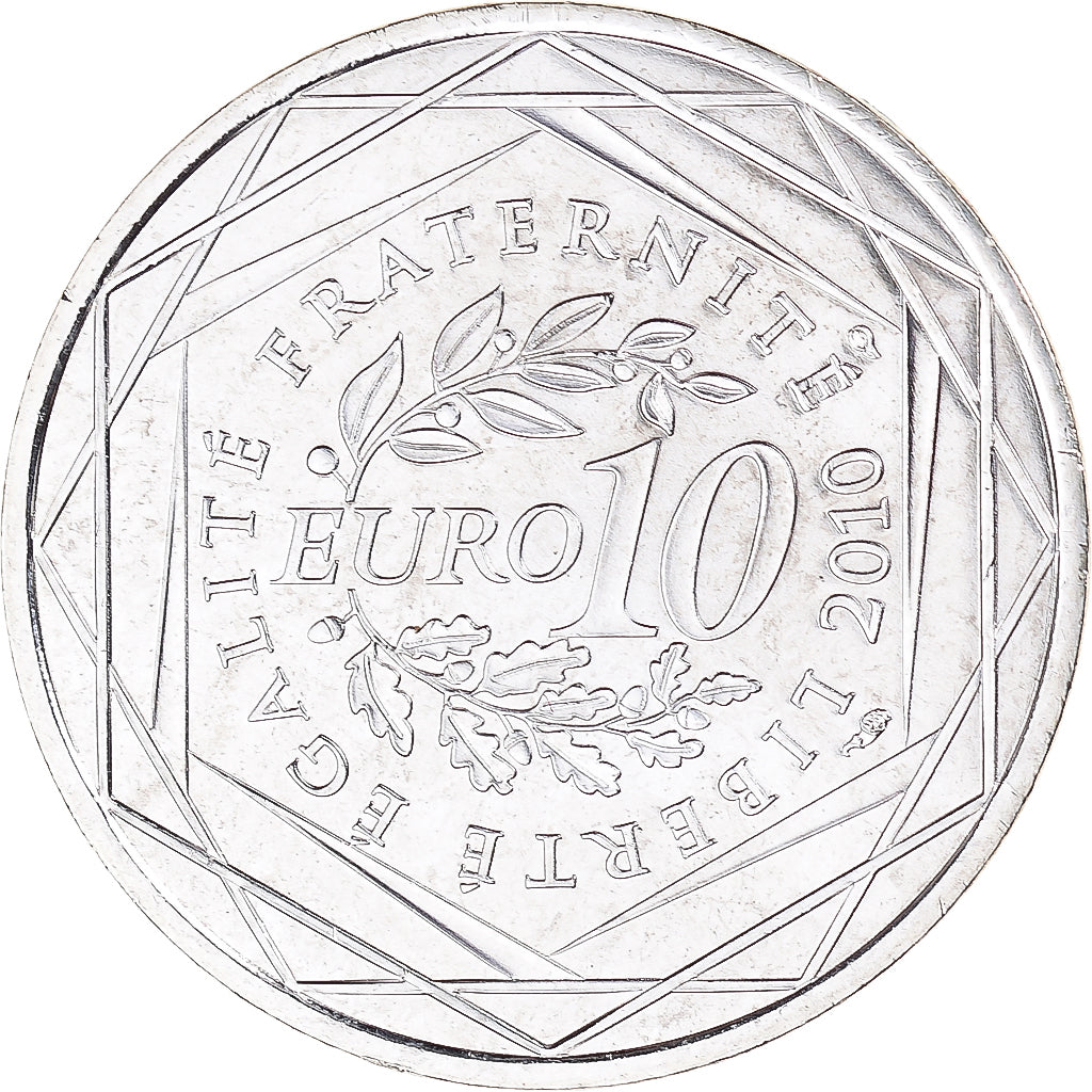 France, 10 Euro, Languedoc-Roussillon, 2010, Paris, MS(65-70), Silver