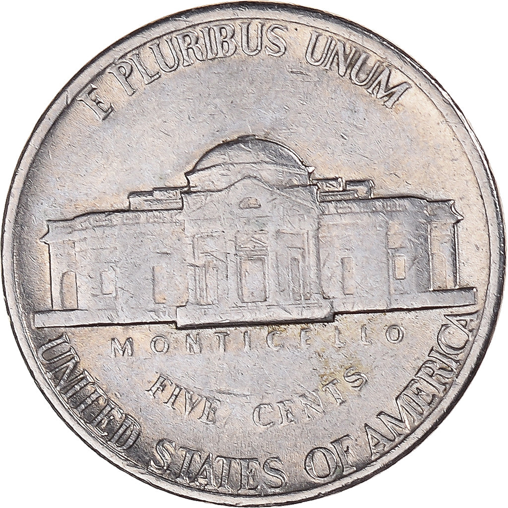 Coin, United States, Jefferson Nickel, 5 Cents, 1977, U.S. Mint, Denver