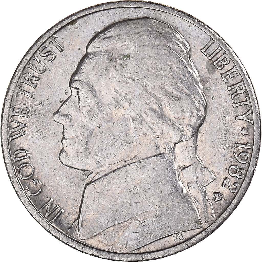 Moneda, Estados Unidos, Jefferson Nickel, 5 Cents, 1982, U.S. Mint, Denver, EBC