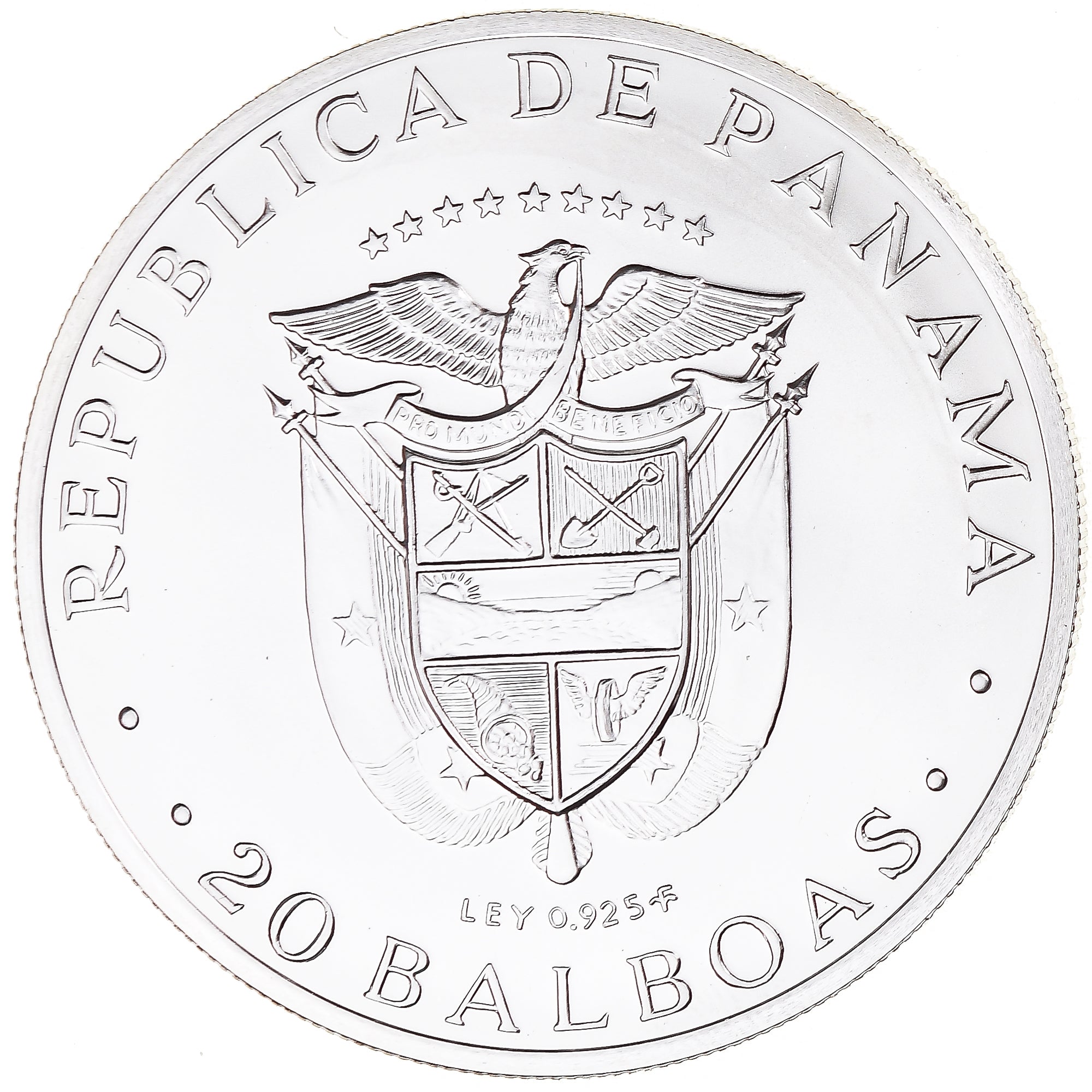 Coin, Panama, 20 Balboas, 1974, U.S. Mint, Proof, MS(65-70), Silver, KM:31