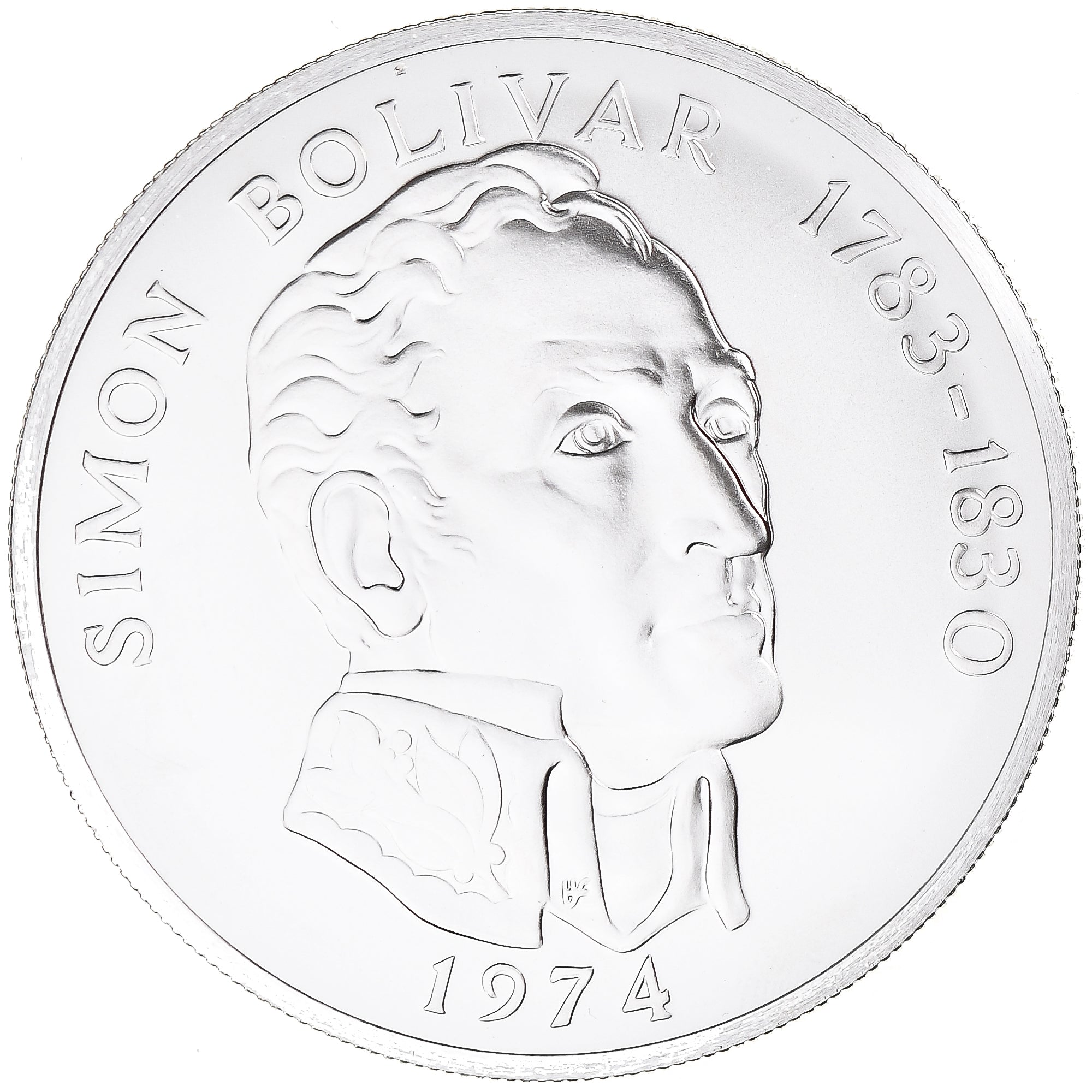 Coin, Panama, 20 Balboas, 1974, U.S. Mint, Proof, MS(65-70), Silver, KM:31