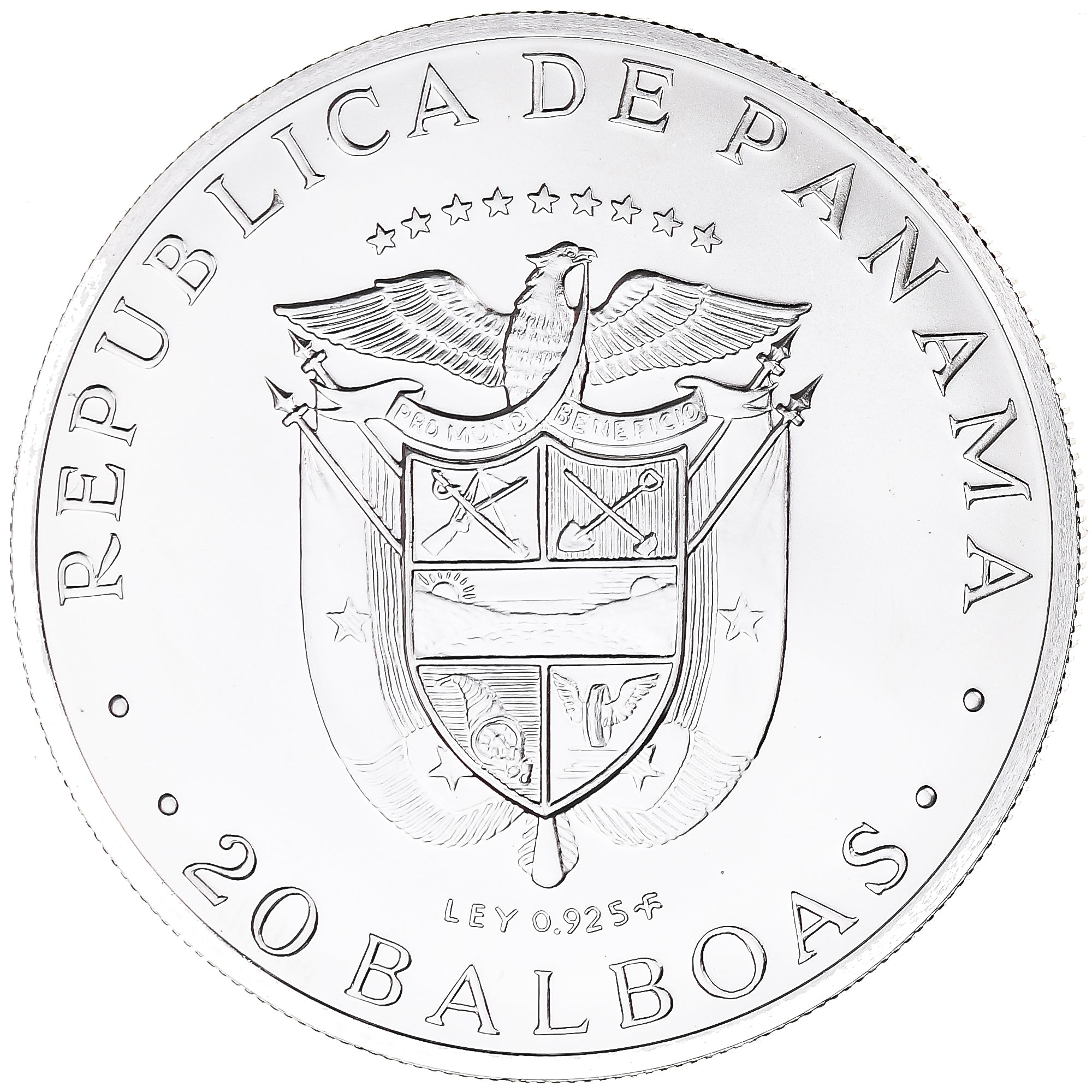 Coin, Panama, 20 Balboas, 1974, U.S. Mint, Proof, MS(65-70), Silver, KM:31
