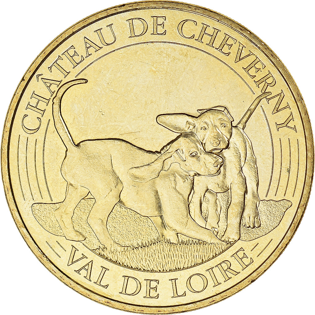 Francia, zeton, Cheverny - Château n°2 - Les chiots, 2017, MDP, SC, Aluminio y