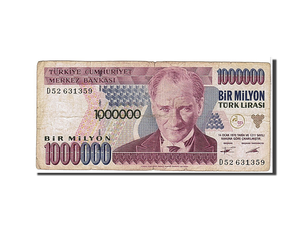 Turkey, 1,000,000 Lira, 1995, KM #209, VF(20-25), 6J8866095