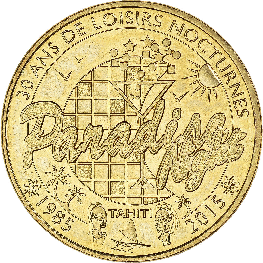 Francia, zeton, Paris PARADISE NIGHT TAHITI 30 ANS, 2015, SC, Cobre - níquel