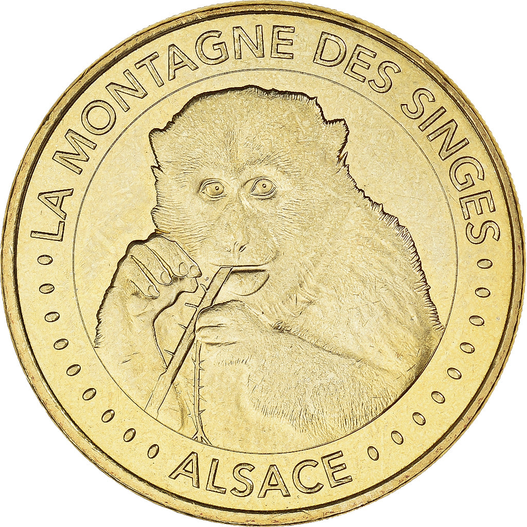 Francia, zeton, Kintzheim - Montagne aux singes n° 12, 2018, MDP, SC+, Aluminio