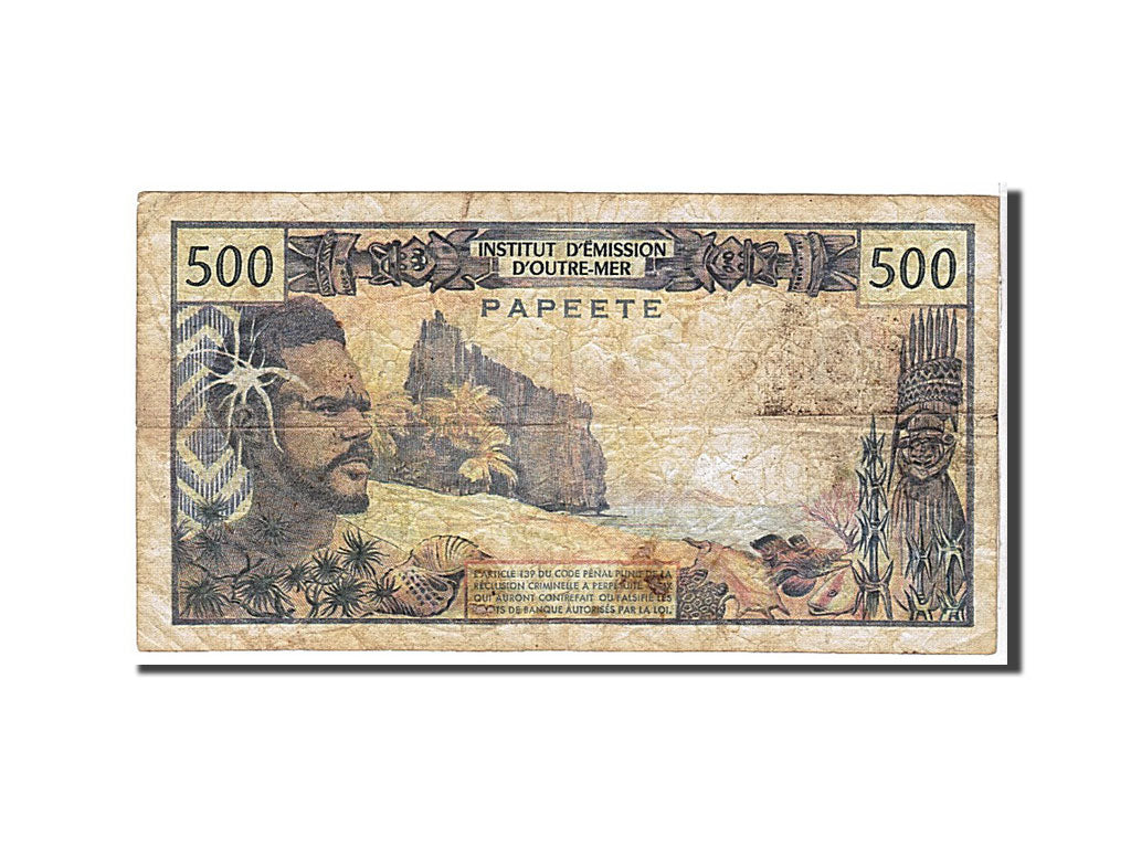 Tahiti, 500 Francs, 1985, KM #25d, VF(20-25), 19351