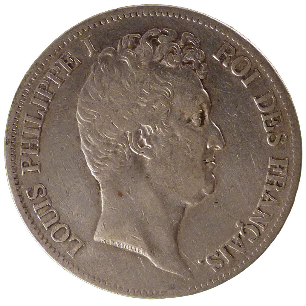 FRANCE, Louis-Philippe, 5 Francs, 1831, Marseille, VF(20-25), Silver, Gadoury...