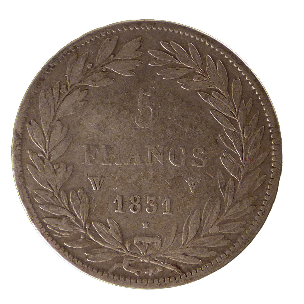 Francia, Louis-Philippe, 5 Francs, 1831, Lille, MB+, Argento, Gadoury:676