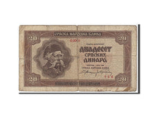 Banknote, Serbia, 20 Dinara, 1941, VG(8-10)