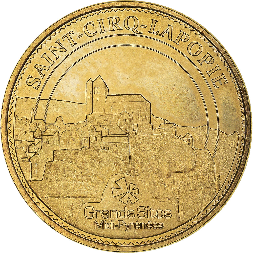 Francia, zeton, 46/ Saint-Cirq-Lapopie - Grand site, 2015, MDP, SC, Aluminio y