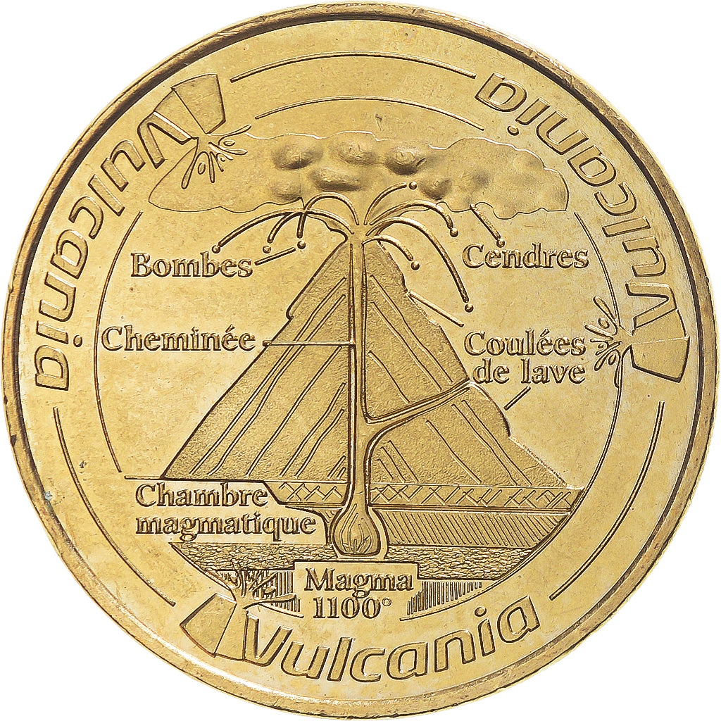 Francia, zeton, Tourist Token, 63/ Vulcania - Volcan en coupe, 2015, Monnaie de