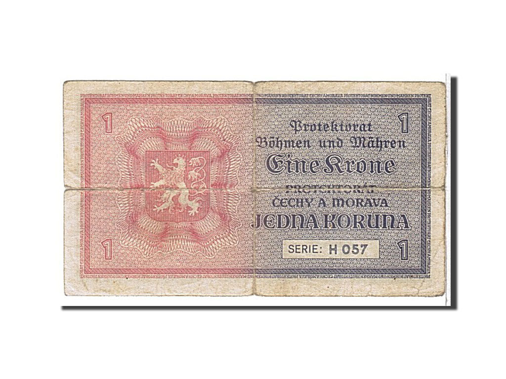 Bohemia and Moravia, 1 Koruna, 1940, KM #3a, VG(8-10), H057
