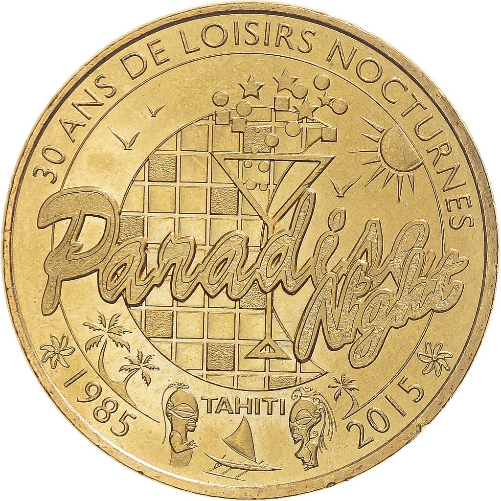 Francia, zeton, Paris PARADISE NIGHT TAHITI 30 ANS, 2015, SC, Cobre - níquel