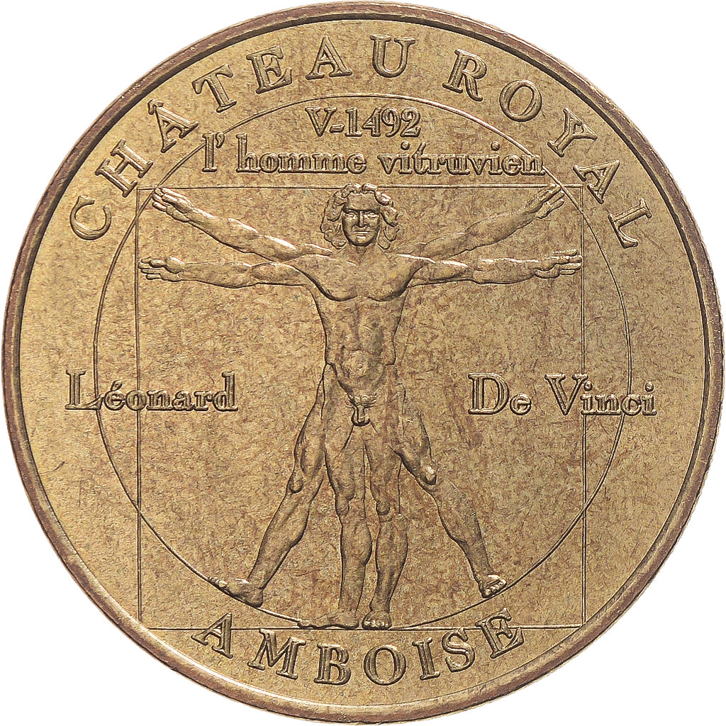 Francia, zeton, Tourist Token, Homme Vitruvien - Chateau Royale - AMBOISE, 2003