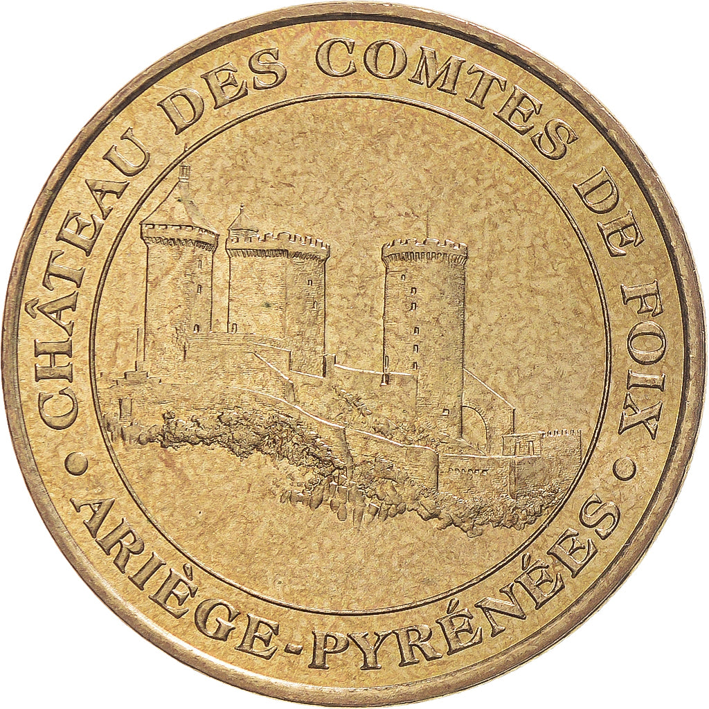 Francia, zeton, Jetón turístico, Château des comtes de Foix -