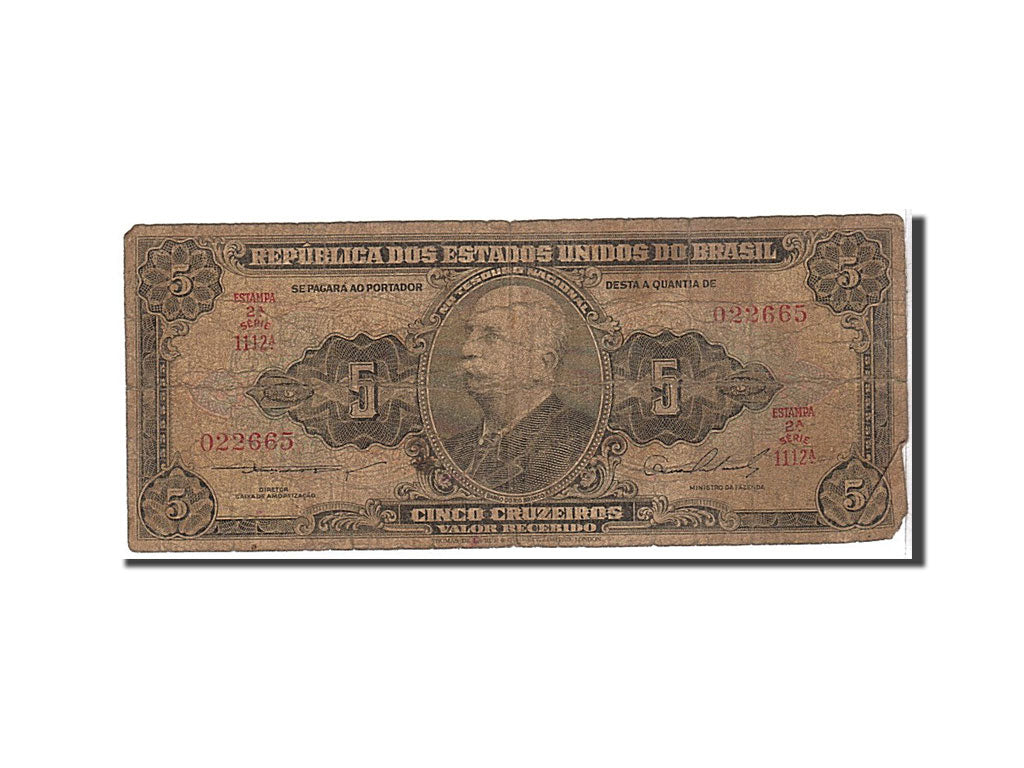 Banknote, Brazil, 5 Cruzeiros, 1953, VG(8-10)