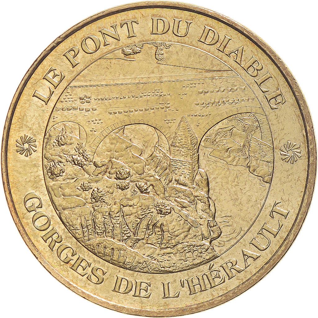 Francia, zeton, Jetón turístico, Saint-Jean de Fos - Le pont du diable, 2009