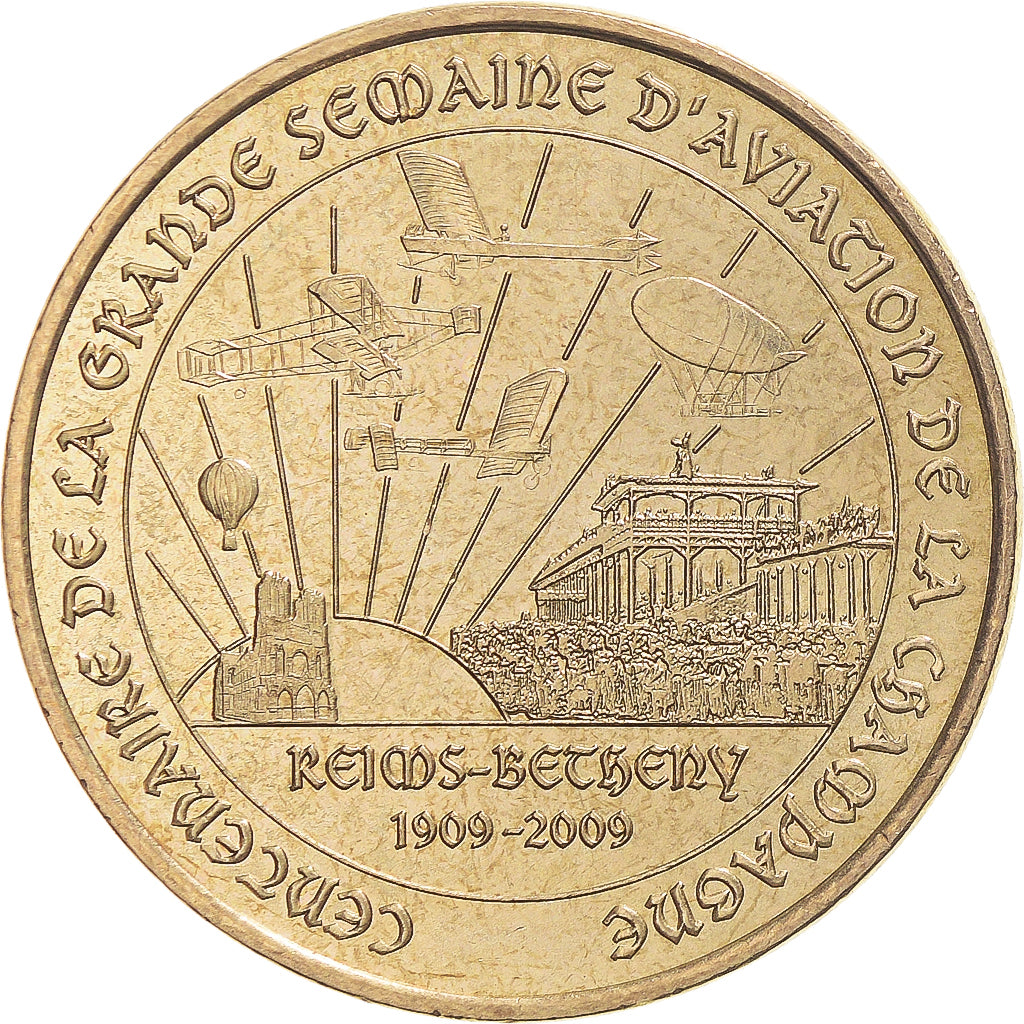 Francia, zeton, Jetón turístico, Reims - Betheny - Centenaire de la grande