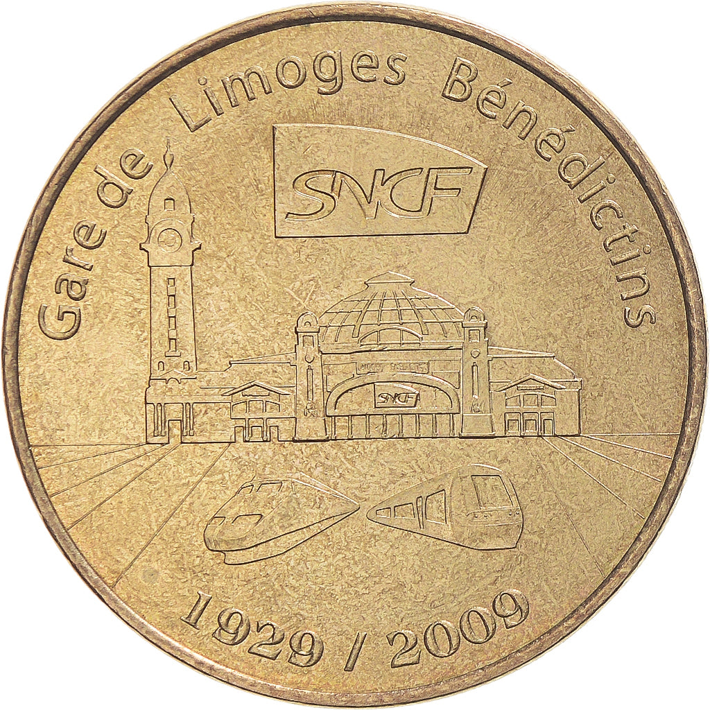 Francia, zeton, Jetón turístico, Limoges, gare des Bénédictins, 2009, MDP