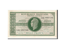 France, 1000 Francs, 1943-1945 Marianne, 1945, KM #107, UNC(63), 12A986158,...